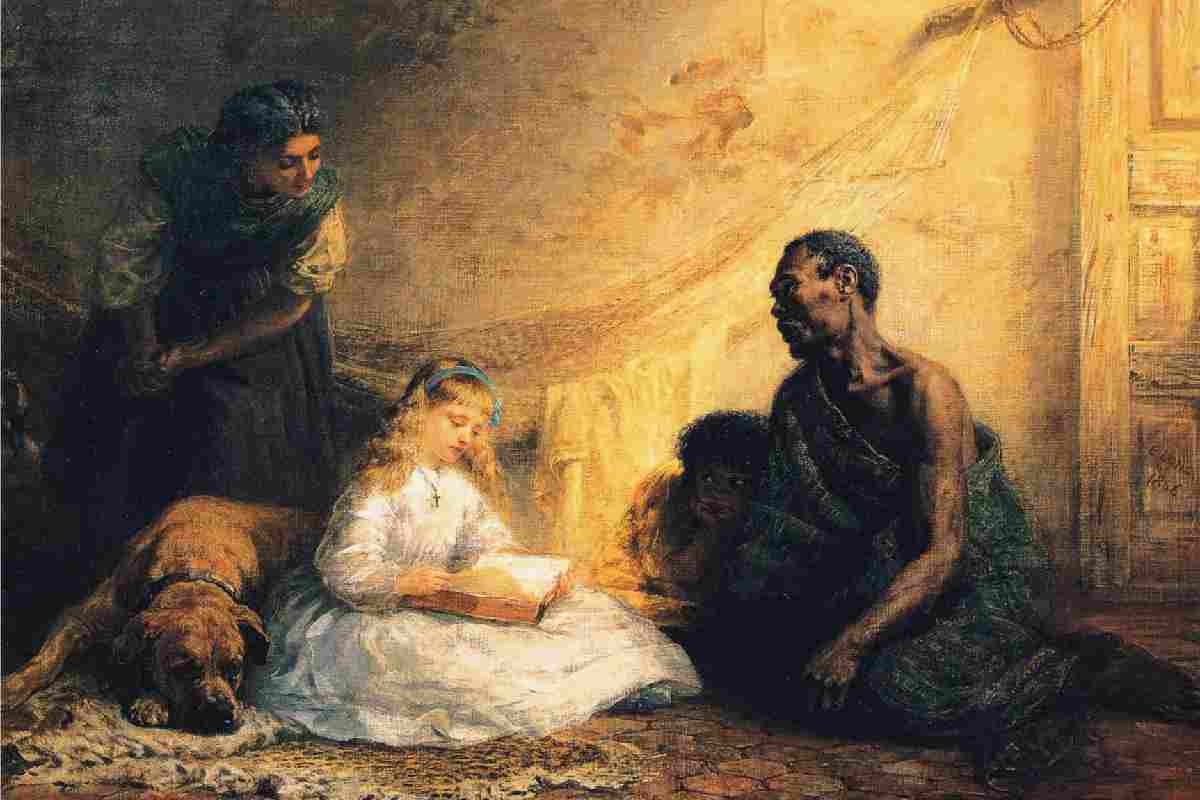 un dipinto di Edwing Longsten Long raffrigurante lo zio Tom ed Eva