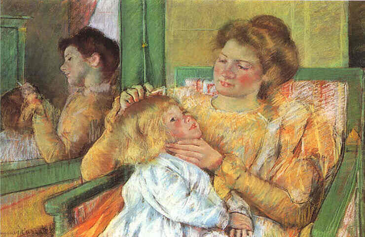 Mother Combing Her Child's Hair, Mary Cassatt