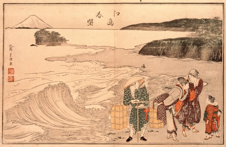 Primavera a Enoshima, opera di Hokusai