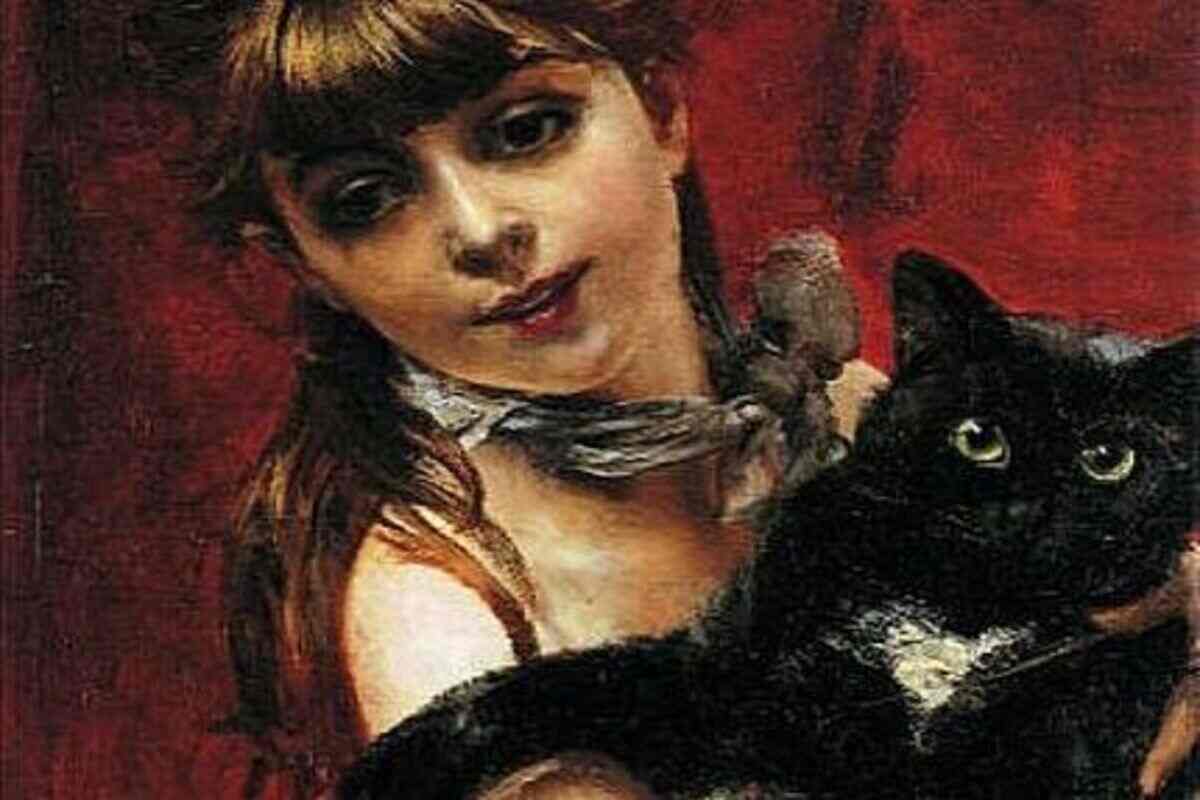 Ragazza con gatto nero Boldini